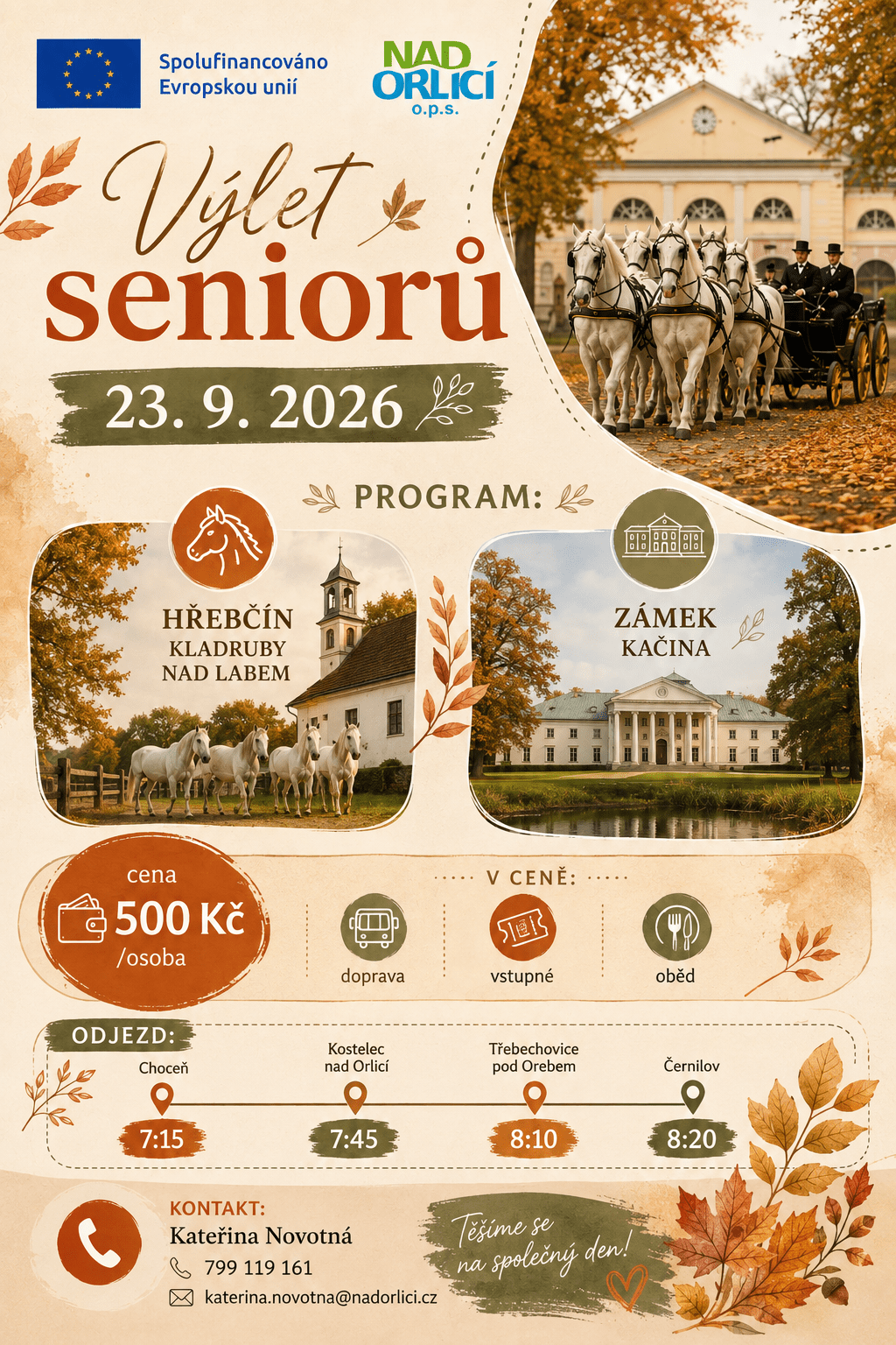Podzimní výlet seniorů nás zavede za koňmi i historií